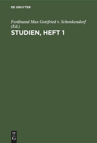 Studien, Heft 1