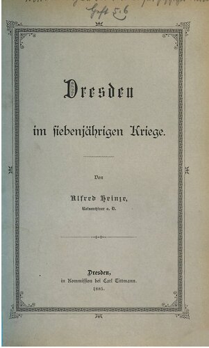 Dresden im Siebenjährigen Kriege