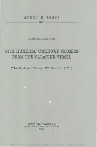 Five hundred unknown glosses from the Palatine Virgil