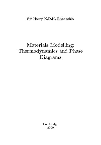 Materials Modelling: Thermodynamics and Phase Diagrams
