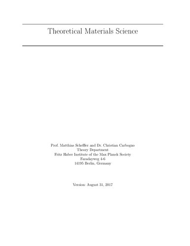 Theoretical Materials Science