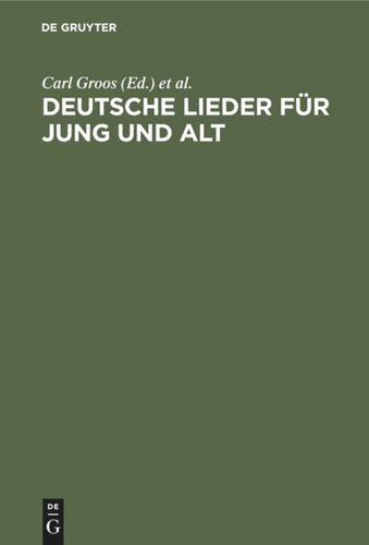 Deutsche Lieder für Jung und Alt