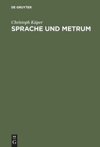 Sprache und Metrum: Semiotik und Linguistik des Verses
