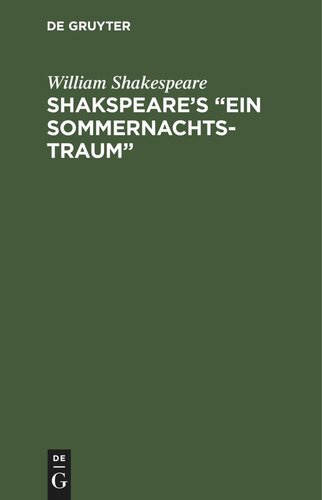 Shakspeare’s “Ein Sommernachtstraum”