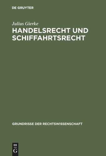 Handelsrecht und Schiffahrtsrecht