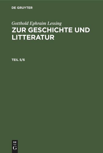 Zur Geschichte und Litteratur: Teil 5/6