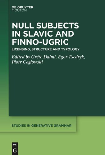 Null Subjects in Slavic and Finno-Ugric: Licensing, Structure and Typology