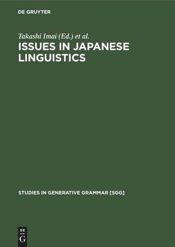 Issues in Japanese Linguistics