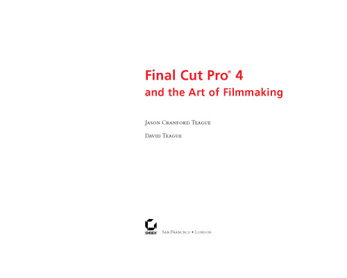 Final Cut Pro 4 and the Art of Filmmaking