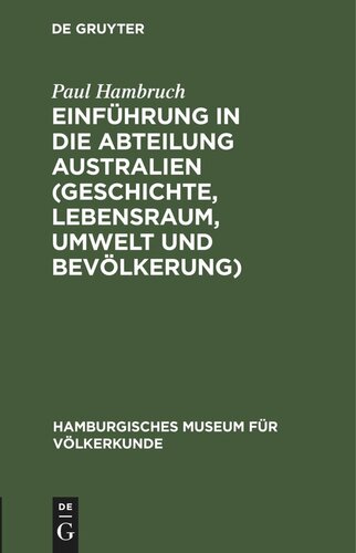 Einführung in die Abteilung Australien (Geschichte, Lebensraum, Umwelt und Bevölkerung)