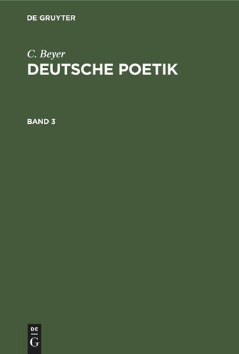 Deutsche Poetik: Band 3