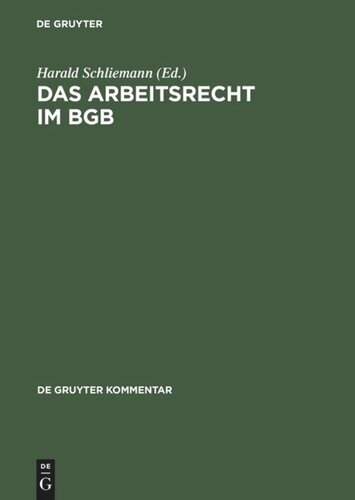 Das Arbeitsrecht im BGB: Kommentar