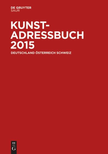 Kunstadressbuch Deutschland, Österreich, Schweiz 2015