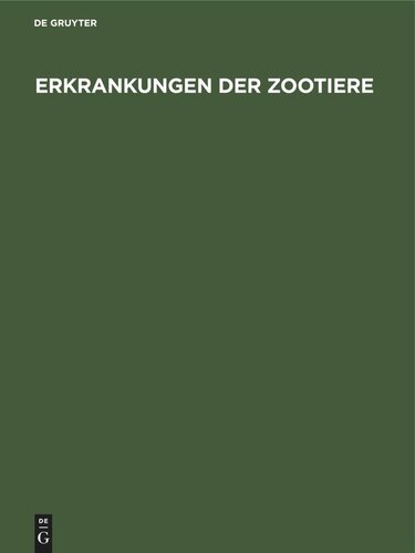 Erkrankungen der Zootiere: Verhandlungsbericht des XX. Internationalen Symposiums über die Erkrankungen der Zootiere vom 14. Juni bis 18. Juni 1978 in Dvur Králové