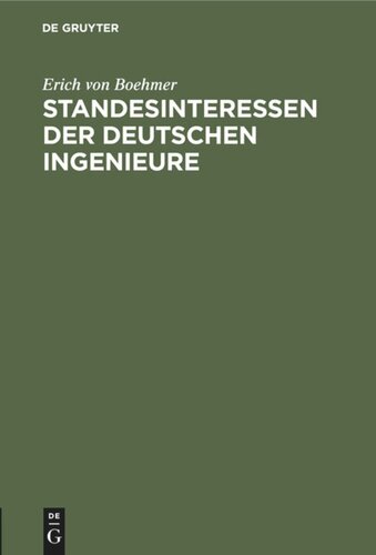Standesinteressen der deutschen Ingenieure