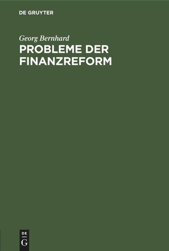 Probleme der Finanzreform