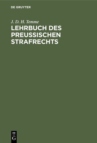 Lehrbuch des Preußischen Strafrechts