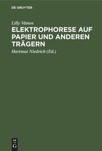 Elektrophorese auf Papier und anderen Trägern