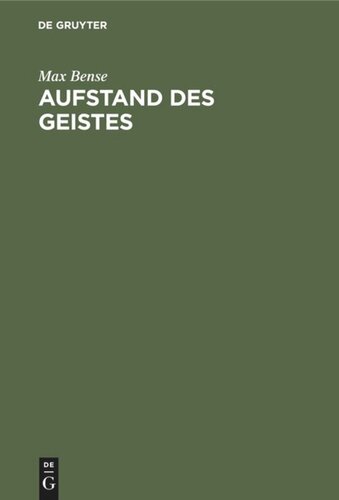 Aufstand des Geistes: Eine Verteidigung der Erkenntnis