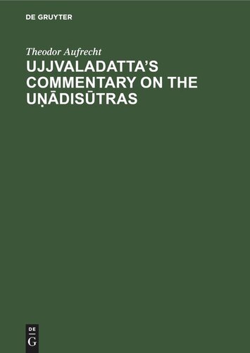 Ujjvaladatta's commentary on the Uṇādisūtras