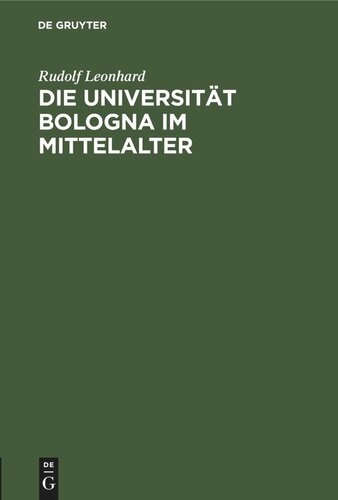 Die Universität Bologna im Mittelalter: Vortrag