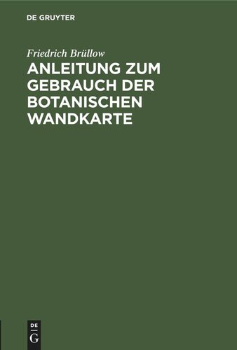 Anleitung zum Gebrauch der botanischen Wandkarte