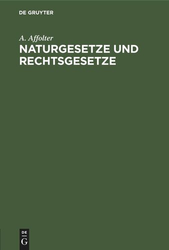 Naturgesetze und Rechtsgesetze