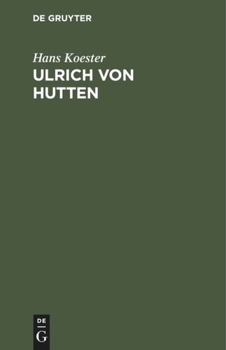 Ulrich von Hutten: Trauerspiel in fünf Akten