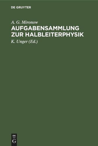 Aufgabensammlung zur Halbleiterphysik