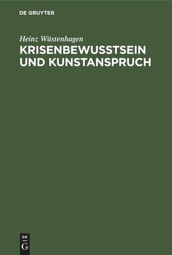 Krisenbewußtsein und Kunstanspruch: Roman und Essay in den USA seit 1945