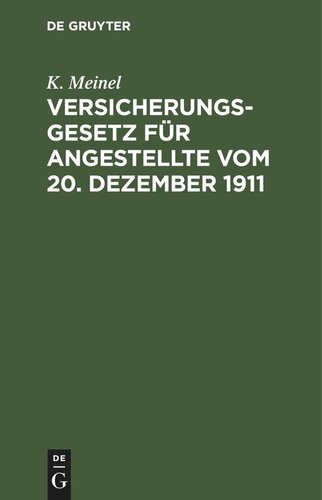 Versicherungsgesetz für Angestellte vom 20. Dezember 1911
