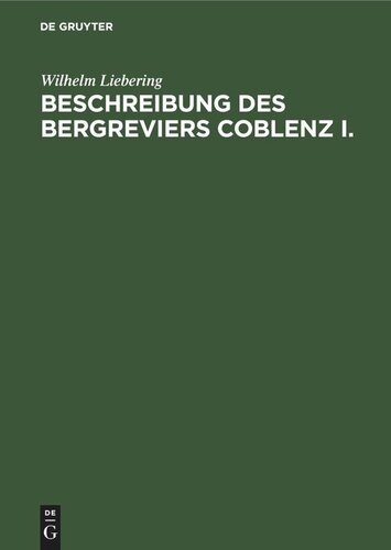 Beschreibung des Bergreviers Coblenz I.