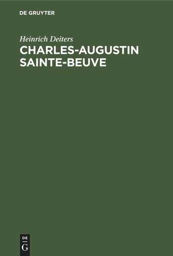 Charles-Augustin Sainte-Beuve: Kritiker und Humanist