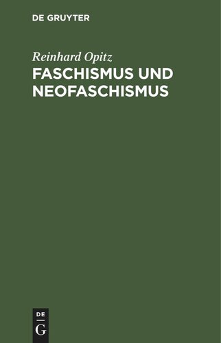 Faschismus und Neofaschismus