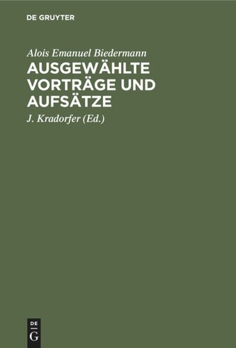 Ausgewählte Vorträge und Aufsätze