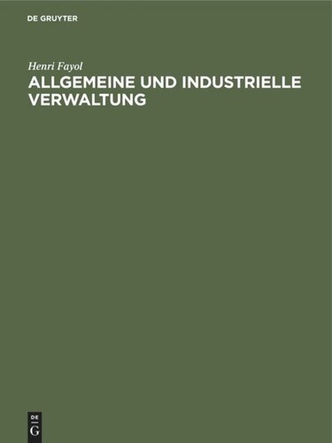 Allgemeine und industrielle Verwaltung