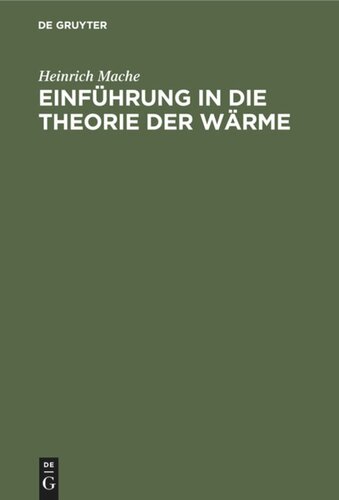 Einführung in die Theorie der Wärme