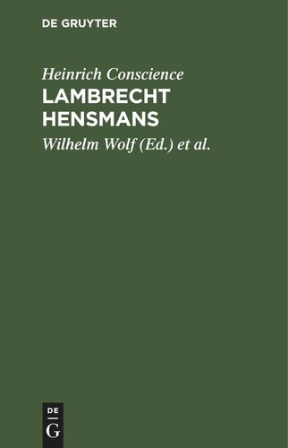 Lambrecht Hensmans: Eine Erzählung