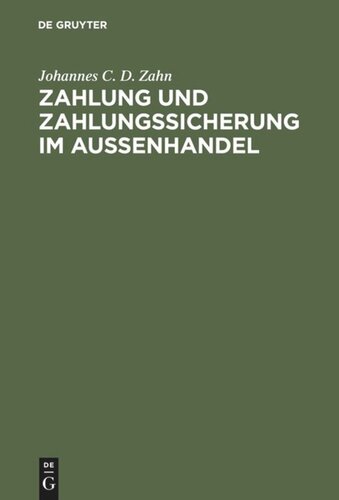 Zahlung und Zahlungssicherung im Aussenhandel