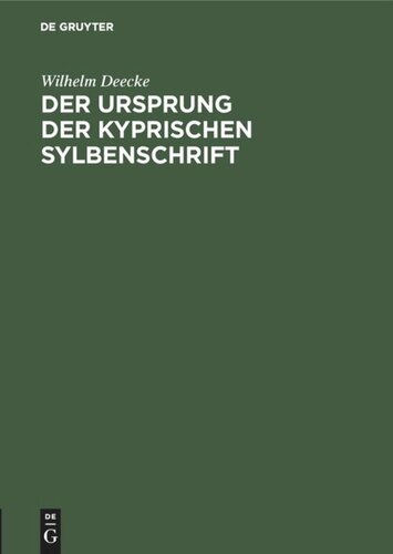 Der Ursprung der kyprischen Sylbenschrift: Eine paläographische Untersuchung