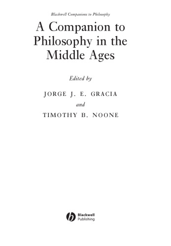 A Companion to Philosophy in the Middle Ages 