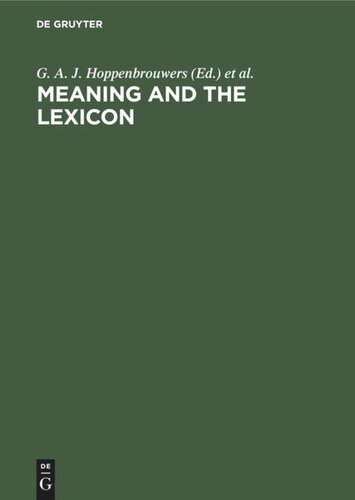 Meaning and the lexicon
