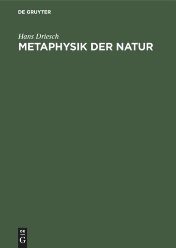 Metaphysik der Natur