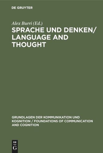 Sprache und Denken / Language and Thought