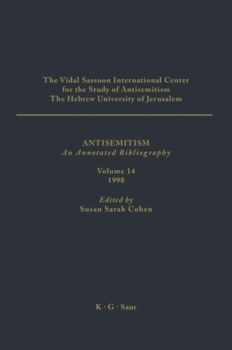 Antisemitism: Volume 14 1998