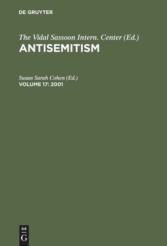 Antisemitism: Volume 17 2001