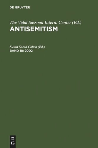 Antisemitism: Volume 18 2002