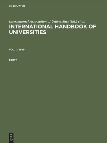 International Handbook of Universities: 1989
