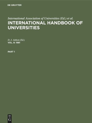 International Handbook of Universities: 1981