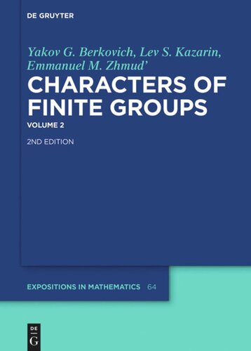 Characters of Finite Groups: Volume 2